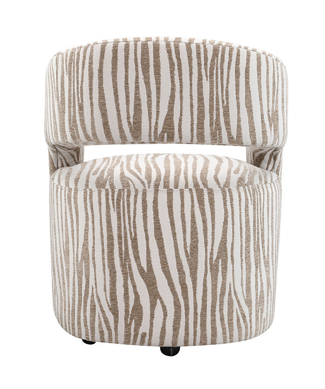 Tresa Dining Arm Chair W/ Casters, Meerkat Beige - view 4