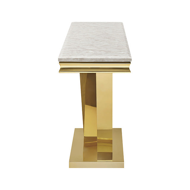 Villarsglane Sofa Table, Beige/Gold - view 2
