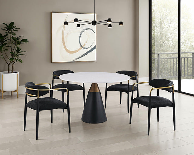 Hobro 5 Pc. Dining Table Set, Black - view 7