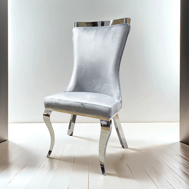 Basilicata Chair, Silver/Gray