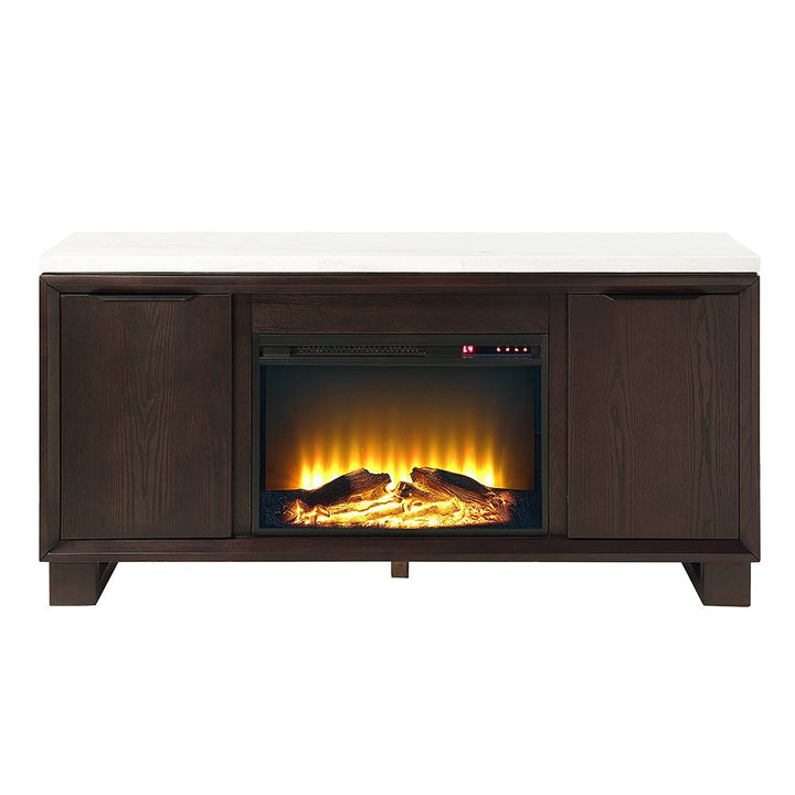 Edwyn Server w/Natural Marble Top &amp; Fireplace – view 3