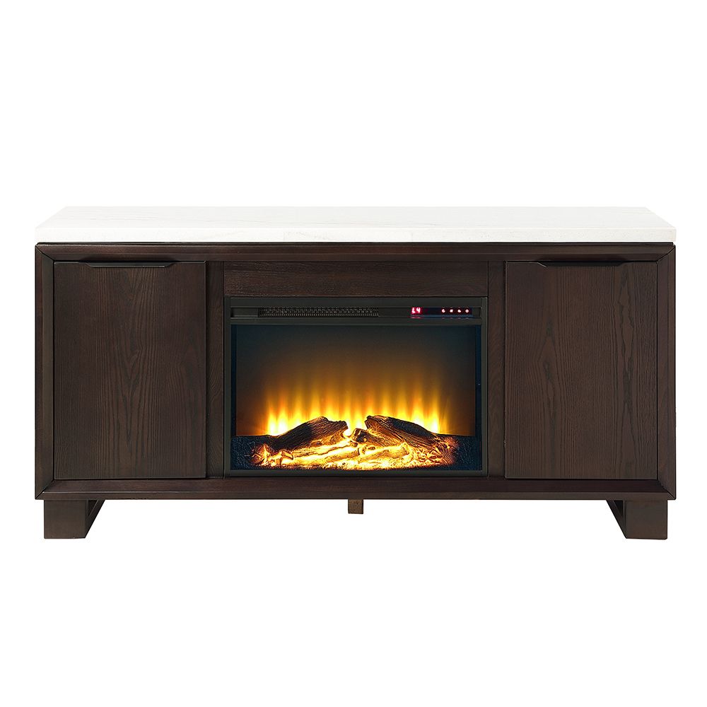 Edwyn Server w/Natural Marble Top & Fireplace – view 3