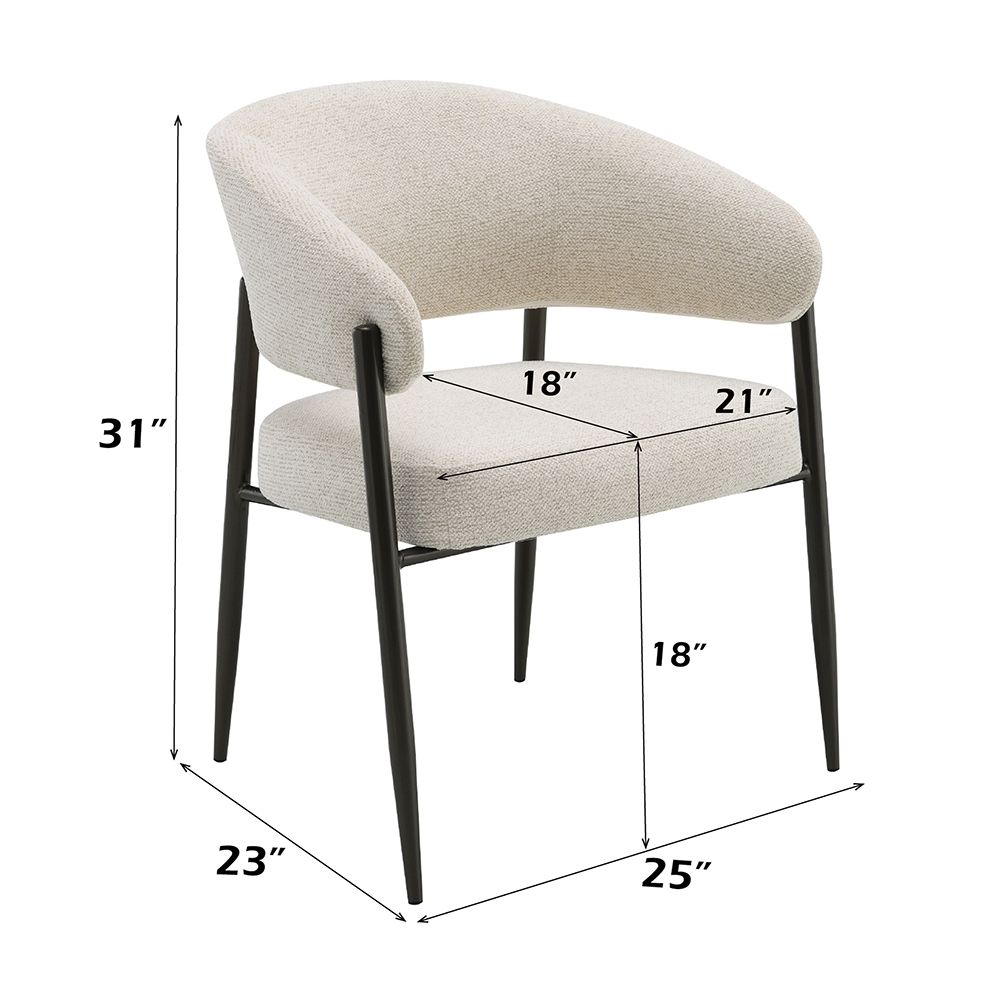 Jirina Arm Chair (Set-2) – dimensions diagram