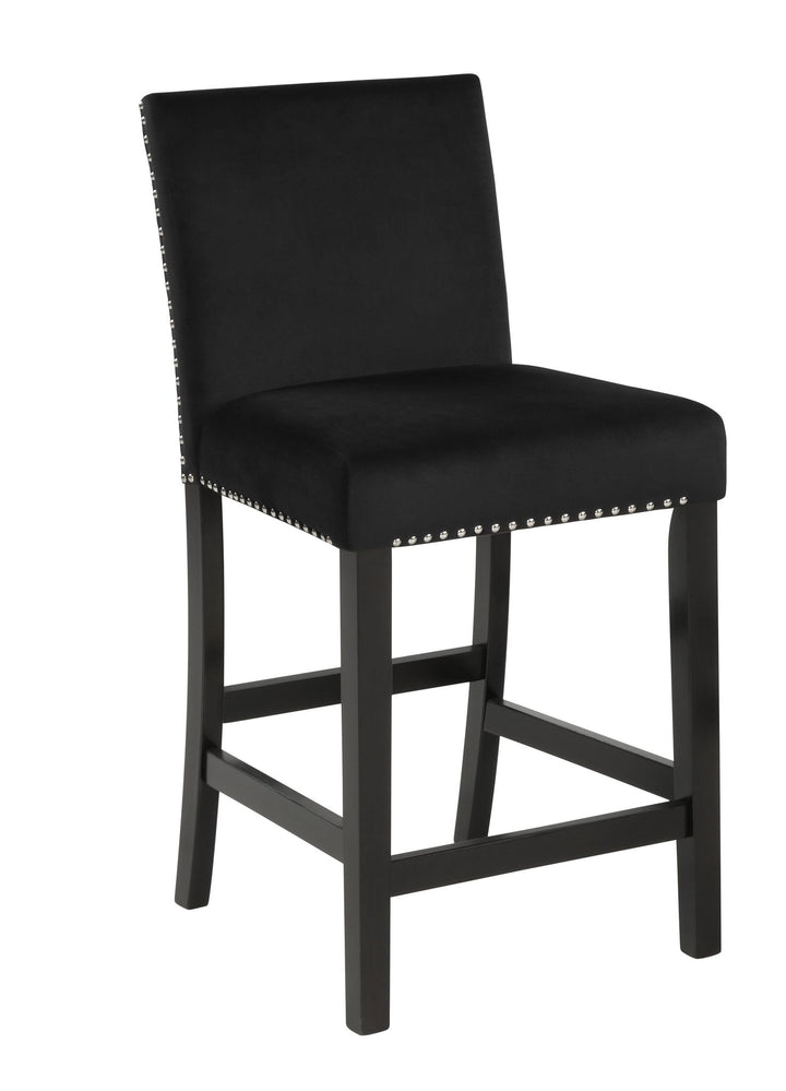 Celeste 5pc 42" Marble Finish Counter Table &amp; 4 Chairs-Black