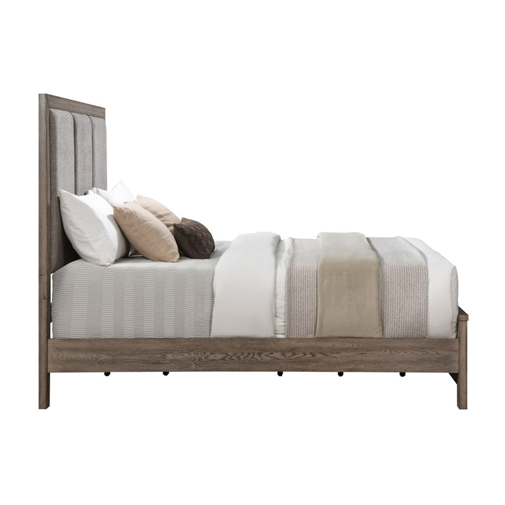 Harrisburg 5/0 Q Headboard, Footboard &amp; Slat Kit-Walnut