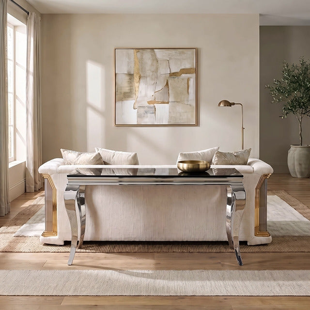 Wetzikon Sofa Table, Silver/Black - view 2