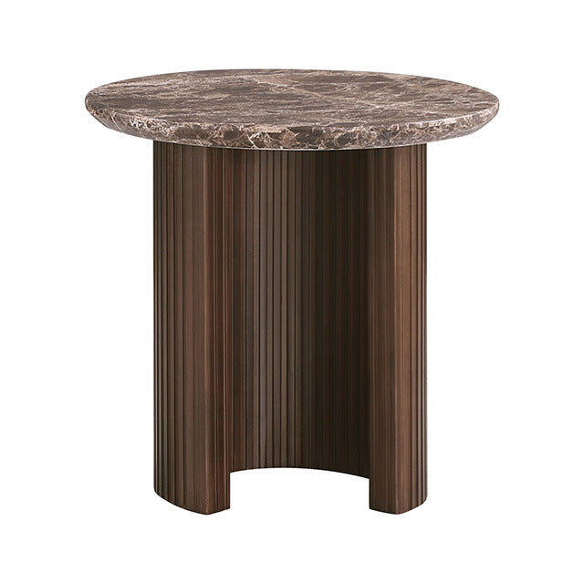 Alvik End Round Table, Dark Brown/Walnut