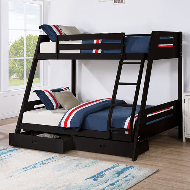 Emilee Twin/Full Bunk Bed, Black