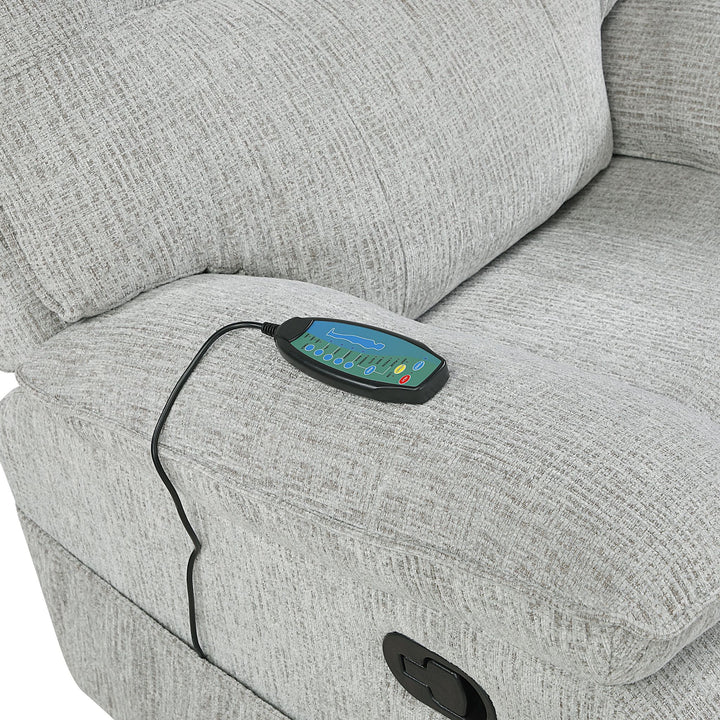 Chablis Glider Recliner W/heat &amp; Massage-Mist Gray