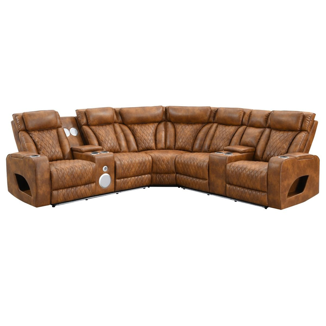 Taddeo Power Motion Sectional Sofa Set w/Power Headrest, Massage & LED – view 3