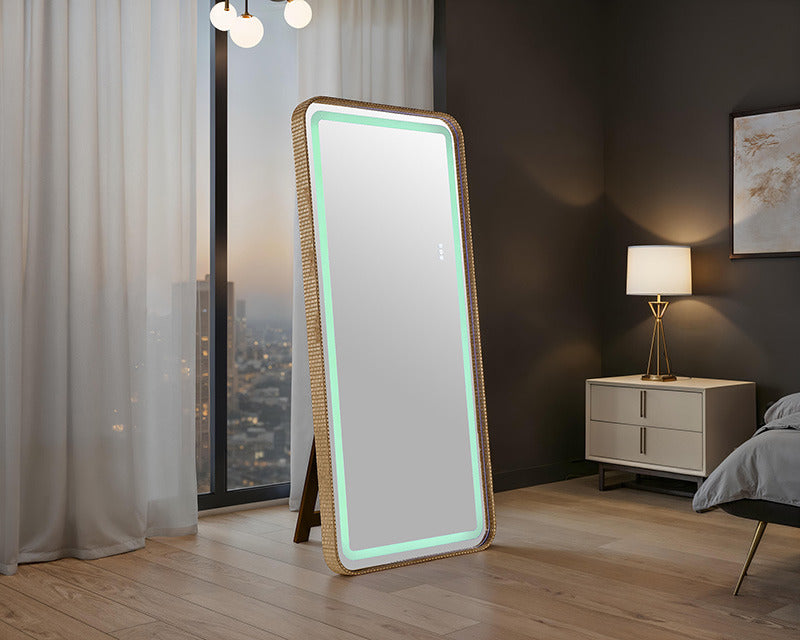 Kiley Floor Mirror, Gold - view 4
