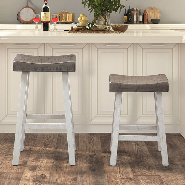 Biasca 29" Stool, White/Gray - view 2