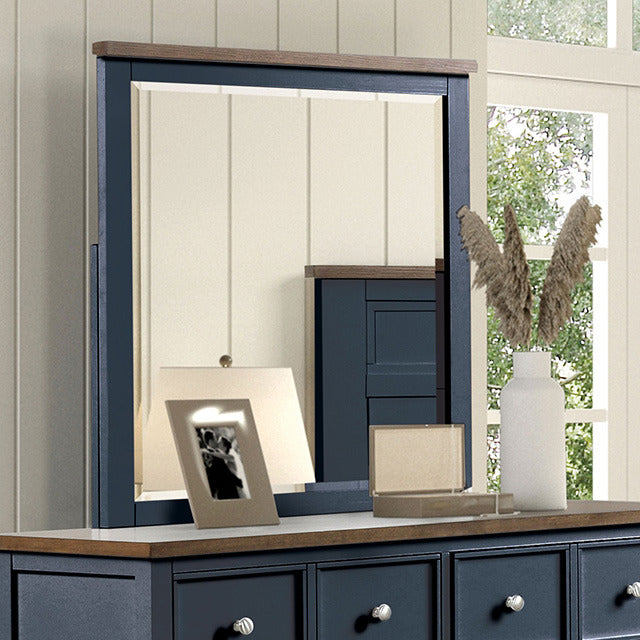 Pinetop Mirror, Blue/Dark Brown