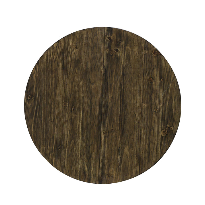 Kerby Round Coffee Table-Dk Brown