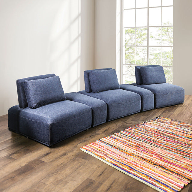 Stavanger Curved 3-Seater, Blue - view 2