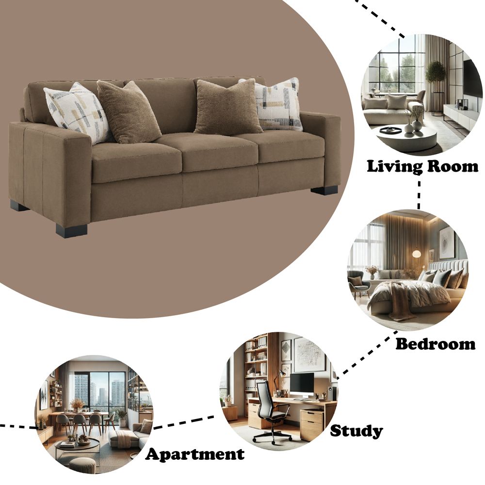 Darya Sofa w/4 Pillows – features callout