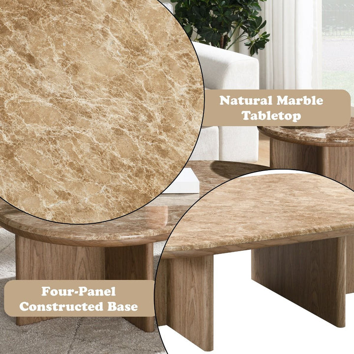 Markku Coffee Table w/Natural Marble – features callout
