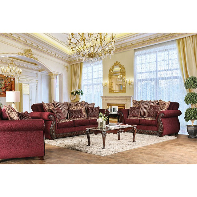 Tabitha Sofa, Wine/Gold - view 2