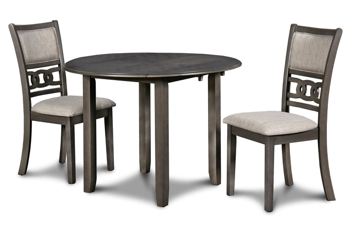 Gia 3 Pc 42" Drop Leaf Dining Table &amp; 2 Chairs-Gray