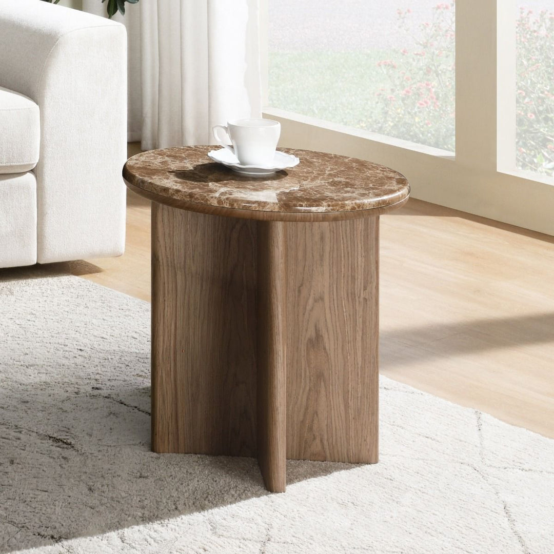 Markku End Table w/Natural Marble
