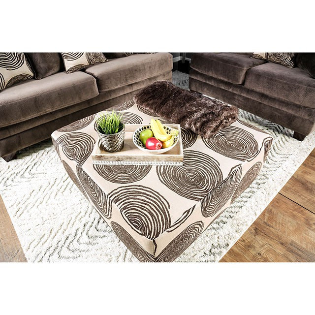 Bonaventura Ottoman, Brown/Pattern - view 4