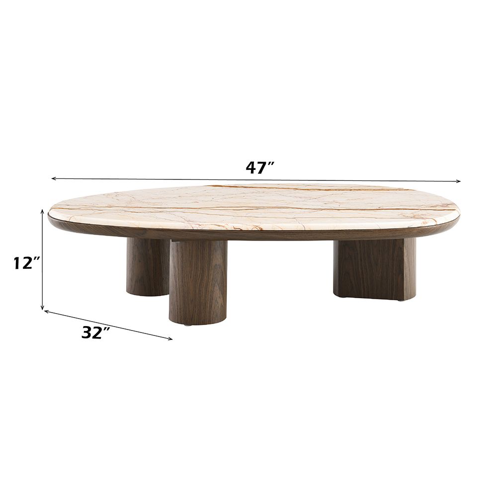 Haidar Coffee Table with Natural Marble
