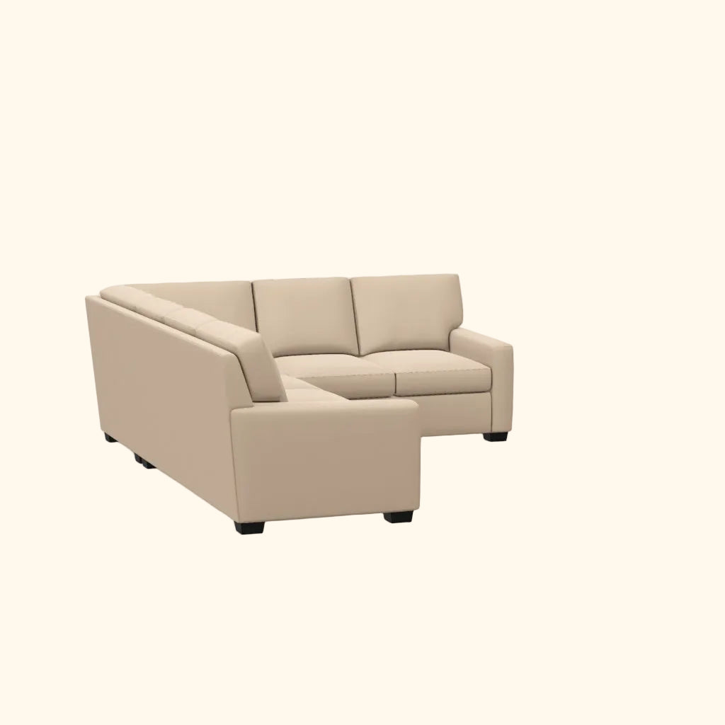 American Leather Carson Upholstered Track Arm Sectional Sofa