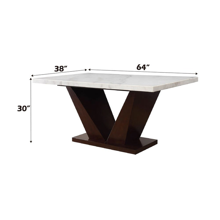 Forbes Dining Table W/Marble Top – dimensions diagram