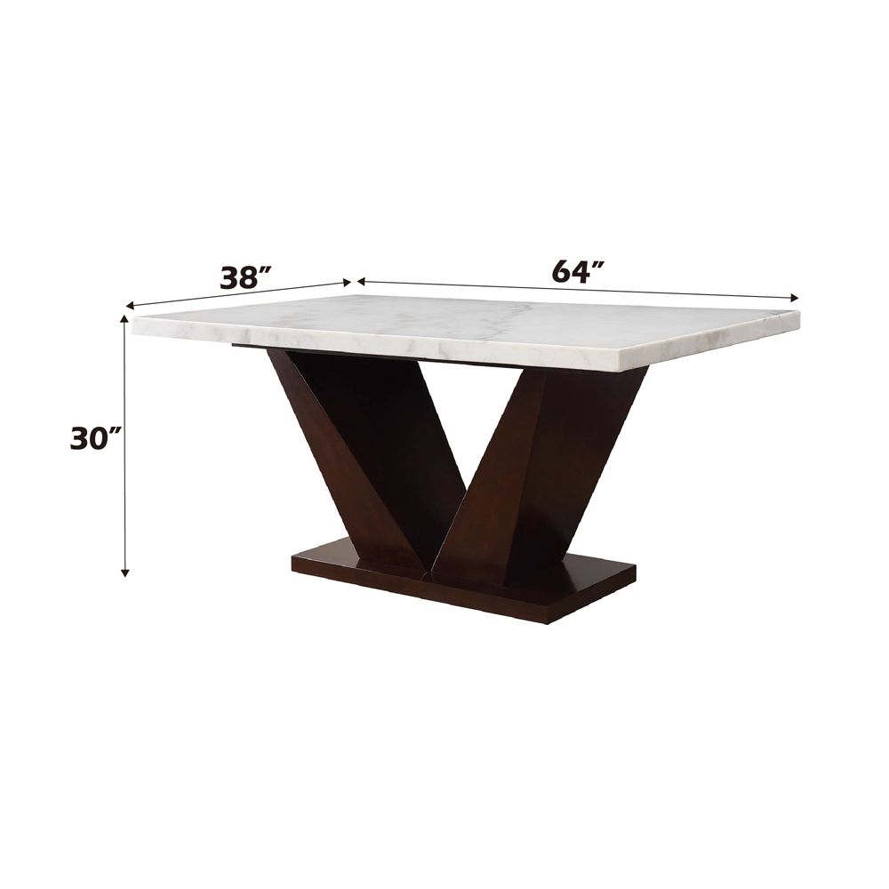Forbes Dining Table W/Marble Top – dimensions diagram