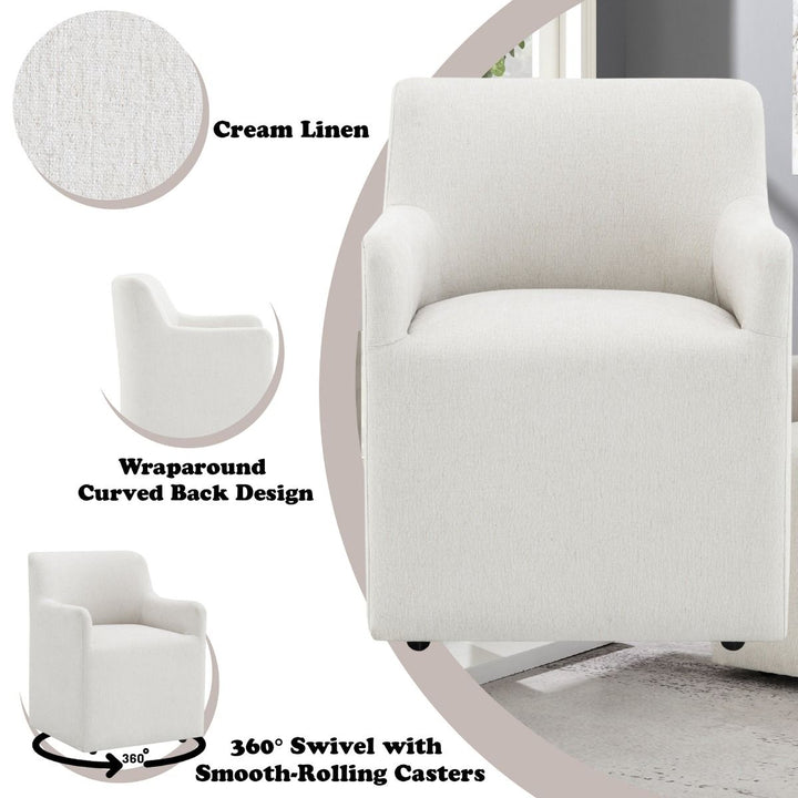 Cafell Arm Chair w/Swivel Casters – features callout