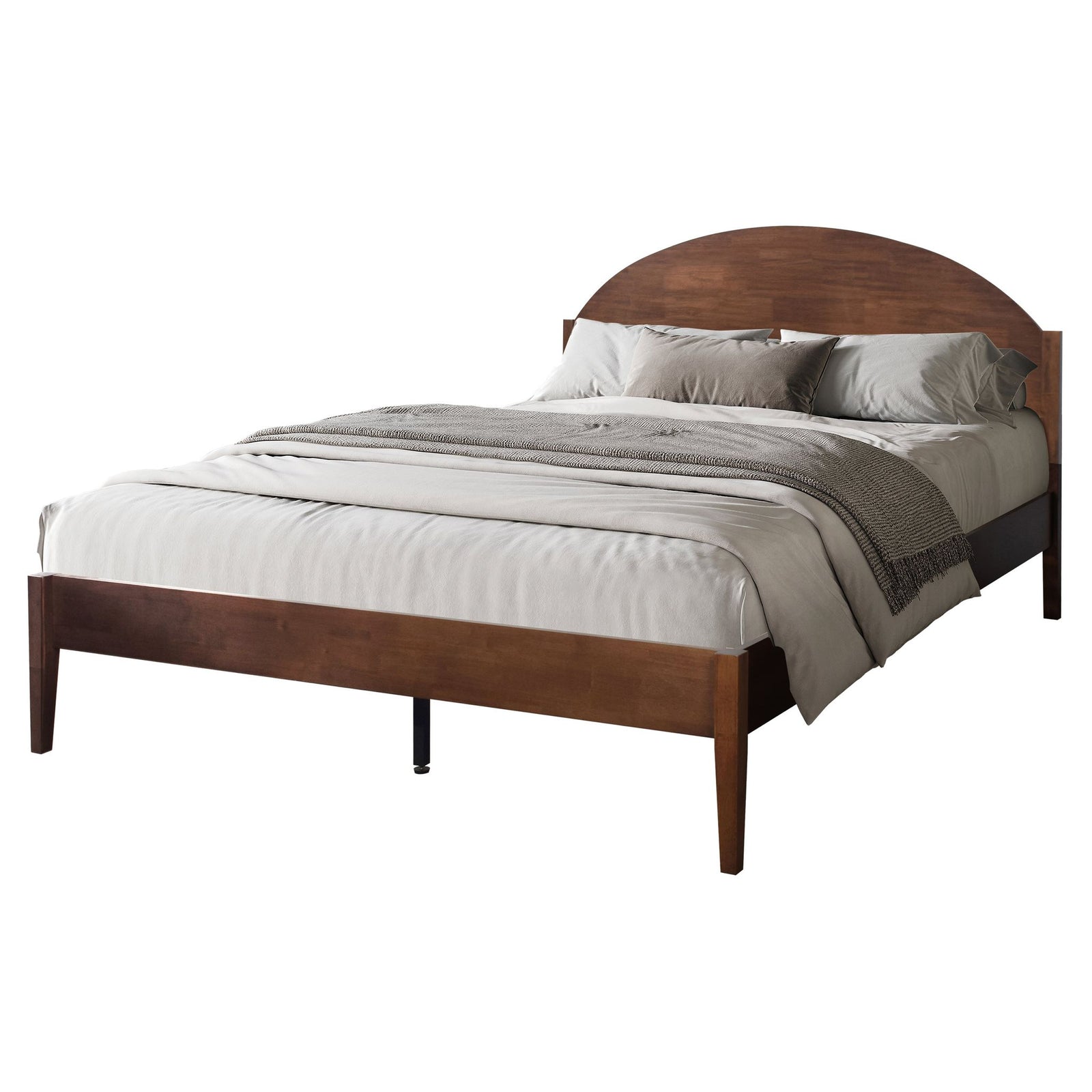 Rowland 5/0 Queen Solid Wood Arched Headboard-Walnut