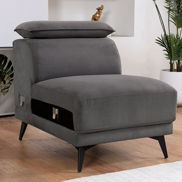 Napanee Armless Chair, Dark Gray