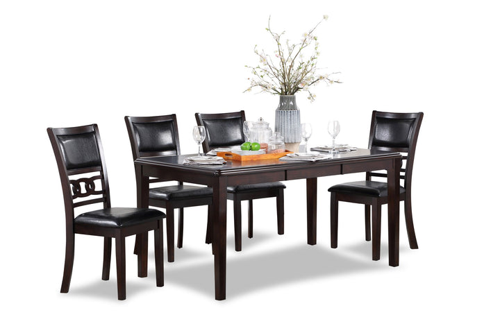 Gia 5 Pc 60" Dining Table &amp; 4 Chairs-Ebony