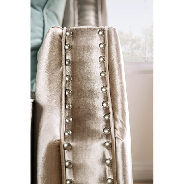 Elicia Love Seat, Champagne/Turquoise - view 7