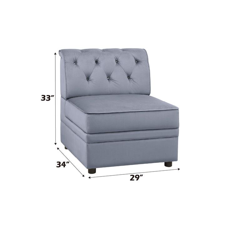 Bois II Modular - Armless Chair – dimensions diagram
