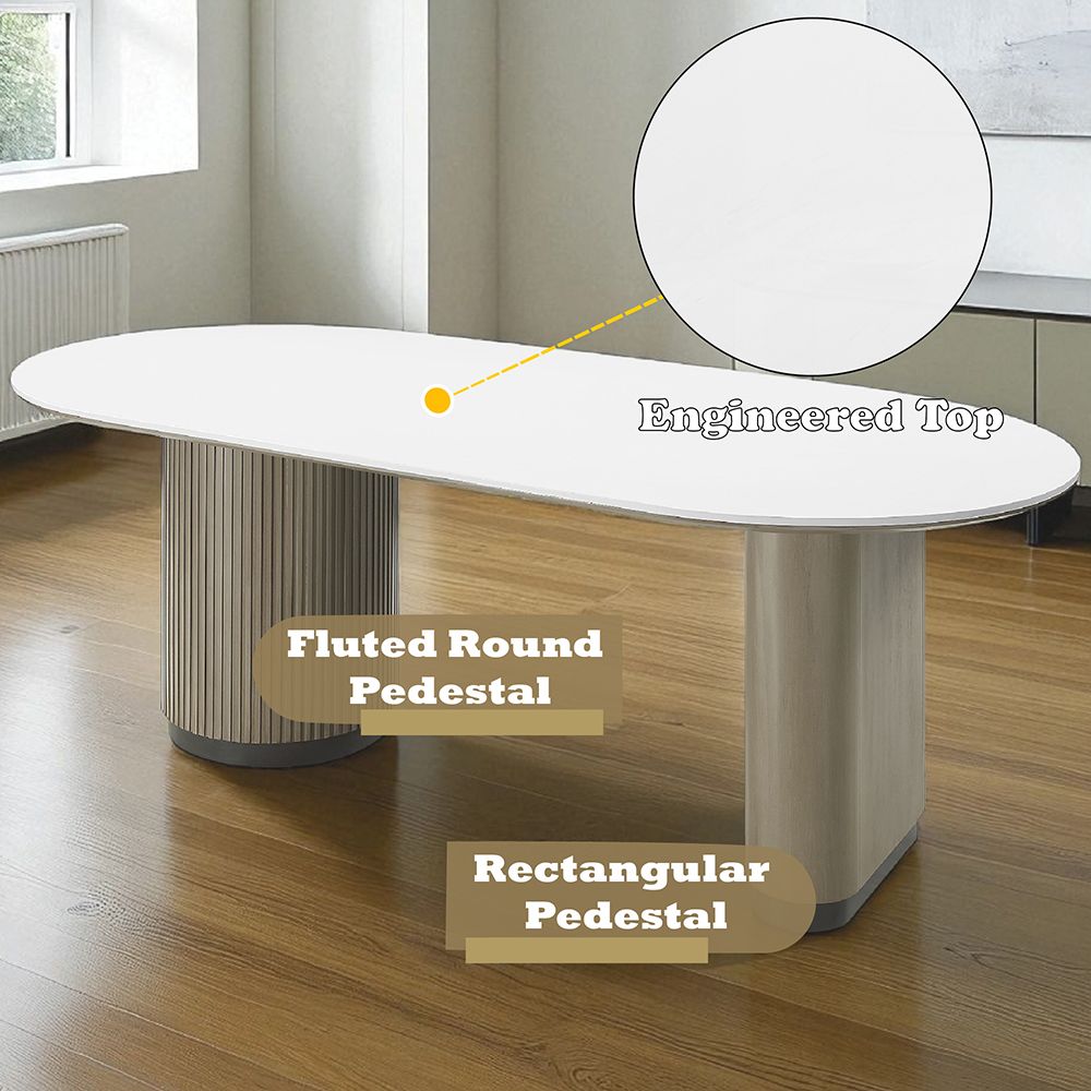 Clayten Dining Table w/Engineered Top – features callout