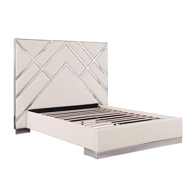 Stavola Bed, White/Chrome