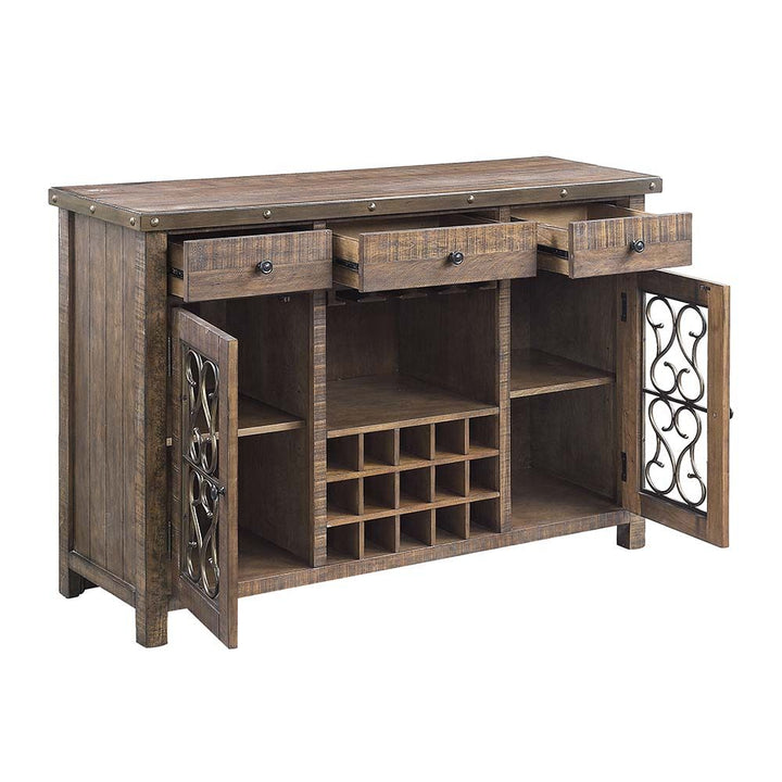 Raphaela Server with Cup Holder &amp; Wine Rack