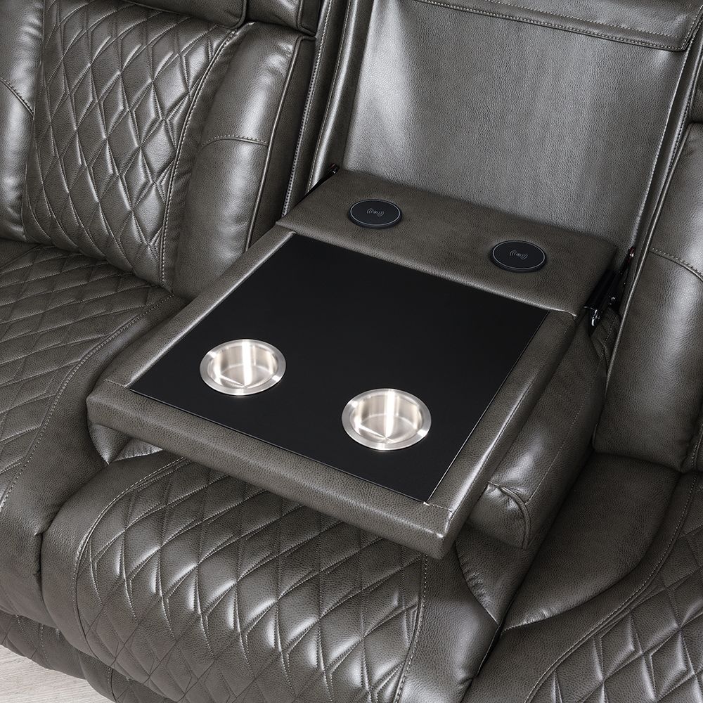 Taddeo Power Motion Sofa w/Power Headrest, USB, Wireless Charger, LED & Reading Light – view 8