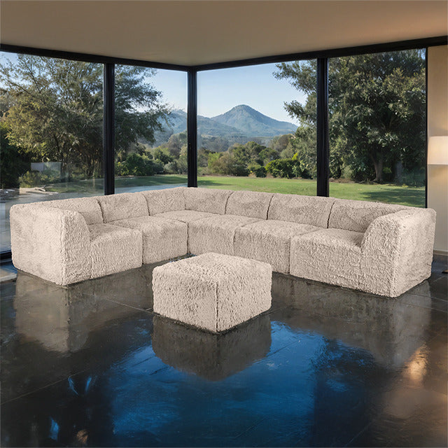 Nappi Large L-Sectional W/ Ottoman, Taupe - view 4