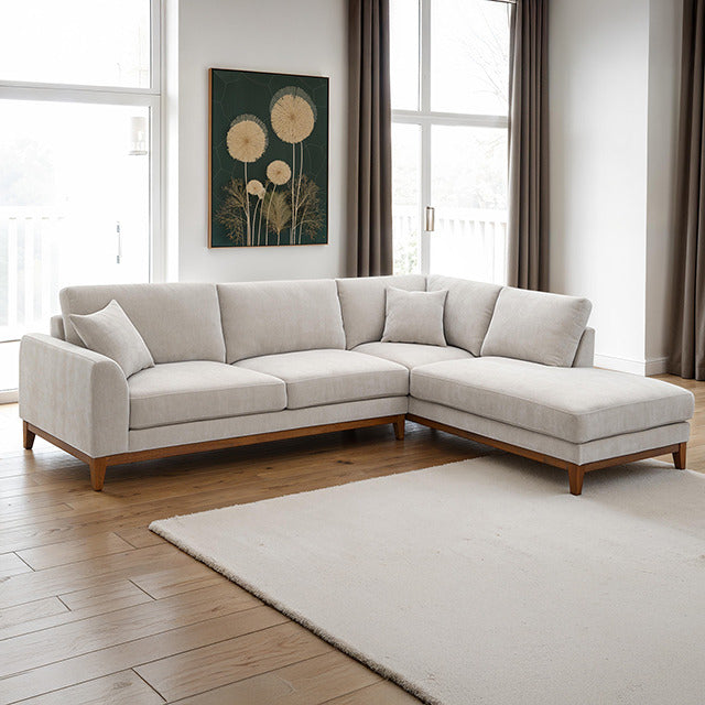 Watton Sectional, Right Chaise, Light Gray