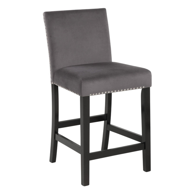 Celeste 5pc 42" Marble Finish Counter Table &amp; 4 Chairs-Gray