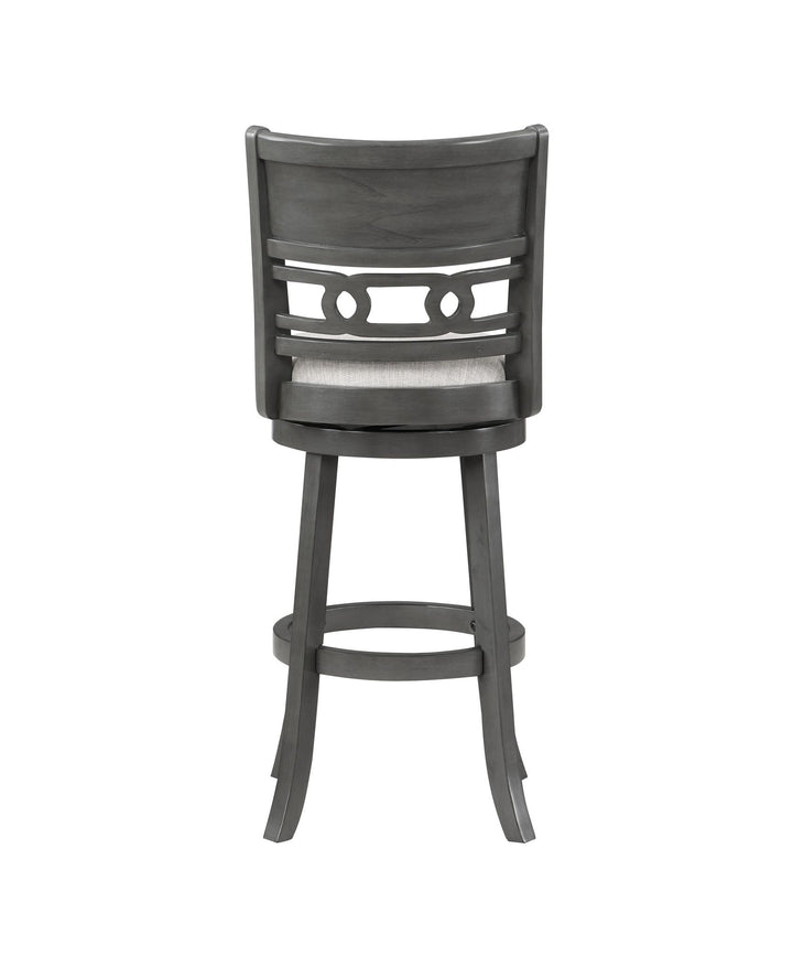 Gia 29" Swivel Barstool-Gray W/gray Fabric Seat