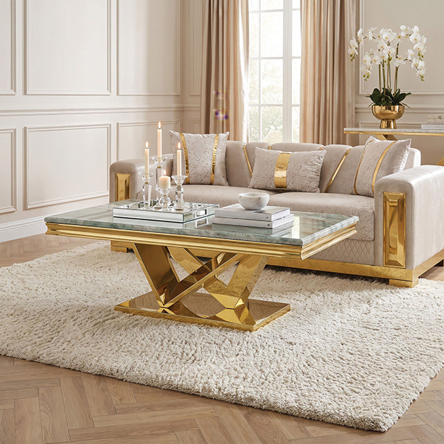 Villarsglane Coffee Table, Gold/Green - view 5