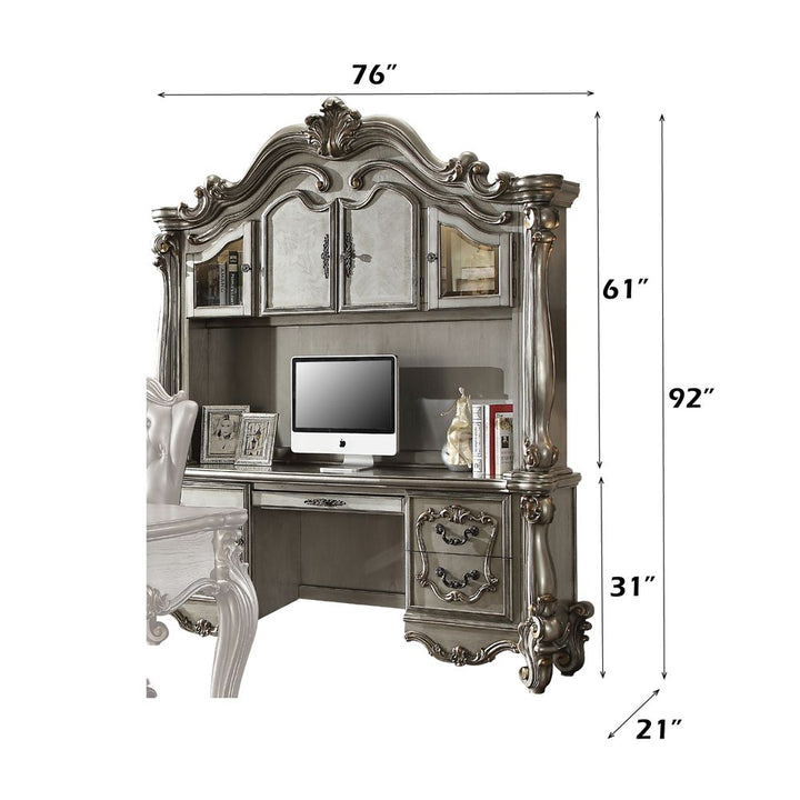 Versailles Executive Computer Desk W/Hutch – dimensions diagram