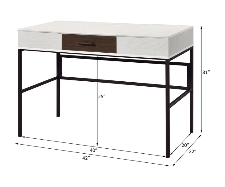 Verster Writing Desk W/USB – line drawing
