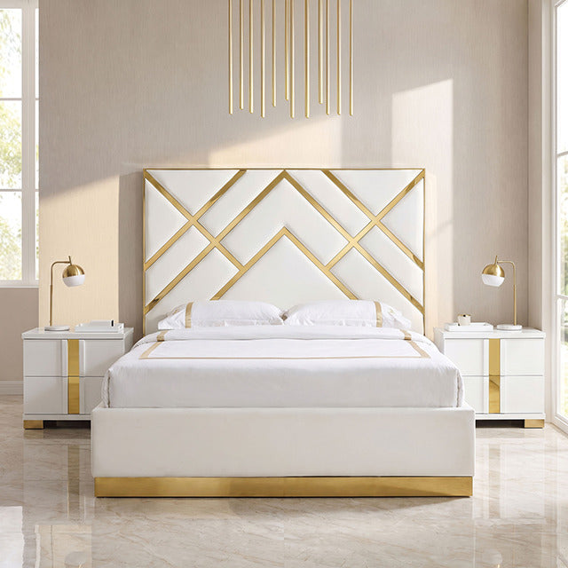 Stavola Bed, Gold/White - view 5