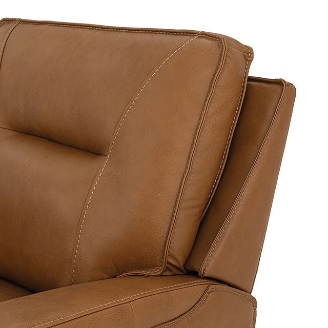 Dallas Oversized Power Loveseat, Camel Brown - view 10