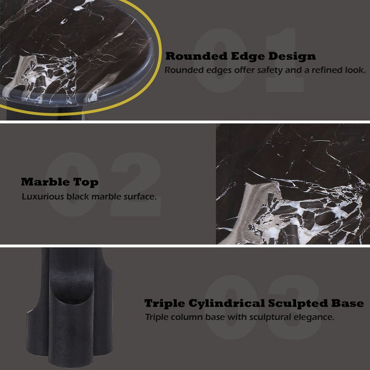 Kinton End Table with Natural Marble Top