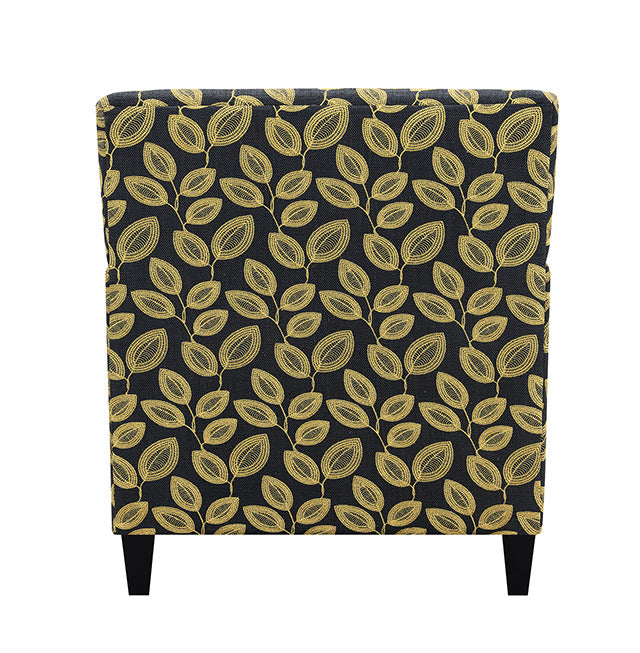 Ivey Acent Chair, Botanical Black/Gold - view 4